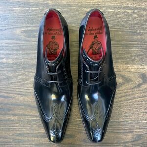 NEW: NEVER WORN Mens Black Dress Shoes. Jeffery-West. Size UK 10 - US 11